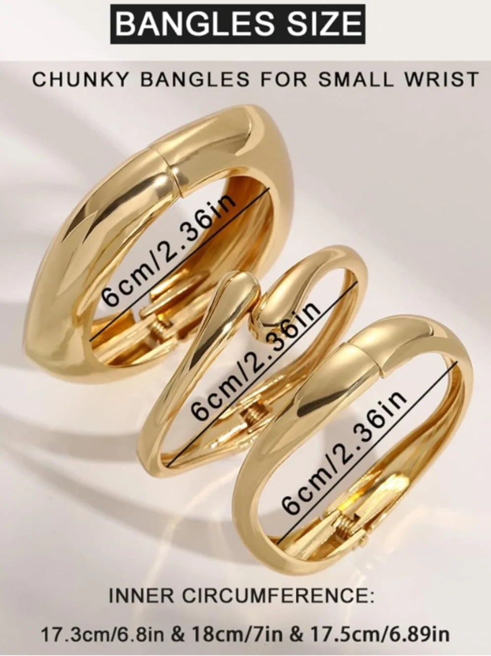 Gold-Tone Women’s Bangle Bracelet Set - Elegant Stackable Bangles
